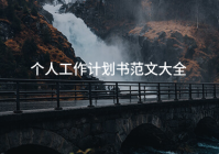 个人工作计划书范文大全(17篇)