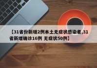 【31省份新增2例本土无症状感染者,31省新增确诊16例 无症状50例】