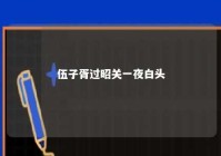 伍子胥过昭关一夜白头 伍子胥过昭关一夜白头是什么意思