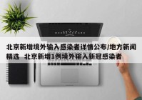 北京新增境外输入感染者详情公布/地方新闻精选  北京新增1例境外输入新冠感染者