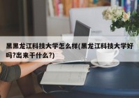 黑黑龙江科技大学怎么样(黑龙江科技大学好吗?出来干什么?)