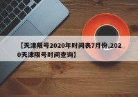 【天津限号2020年时间表7月份,2020天津限号时间查询】