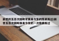前世的五百次回眸才换来今生的擦肩而过/前世五百次回眸换来今生的一次擦肩而过
