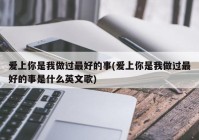 爱上你是我做过最好的事(爱上你是我做过最好的事是什么英文歌)