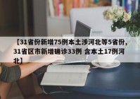 【31省份新增75例本土涉河北等5省份,31省区市新增确诊33例 含本土17例河北】