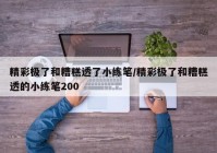 精彩极了和糟糕透了小练笔/精彩极了和糟糕透的小练笔200