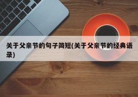 关于父亲节的句子简短(关于父亲节的经典语录)