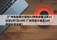 【广州本轮累计报告63例感染者,5月21日至6月7日24时 广州市累计报告108例境内感染者】