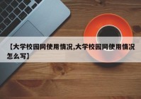 【大学校园网使用情况,大学校园网使用情况怎么写】