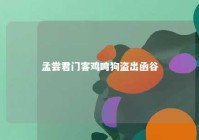 孟尝君门客鸡鸣狗盗出函谷 孟尝君鸡鸣狗盗作文发言稿