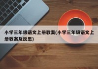 小学三年级语文上册教案(小学三年级语文上册教案及反思)
