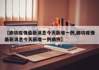 【廊坊疫情最新消息今天新增一例,廊坊疫情最新消息今天新增一例病例】