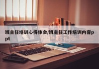班主任培训心得体会/班主任工作培训内容ppt