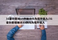 31省份新增15例确诊均为境外输入/31省份新增确诊33例均为境外输入