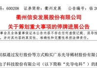 衢州发展筹划重大事项:股票持续停牌推进交易