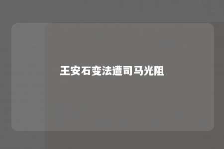 王安石变法遭司马光阻