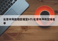 北京中风险地区增至8个/北京中风险区域名单
