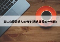 表达父爱最感人的句子(表达父爱的一句话)