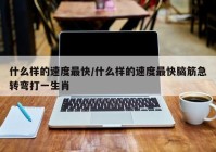 什么样的速度最快/什么样的速度最快脑筋急转弯打一生肖