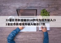 31省区市新增确诊14例均为境外输入/31省区市新增境外输入确诊17例
