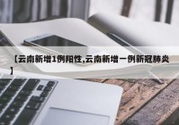 【云南新增1例阳性,云南新增一例新冠肺炎】