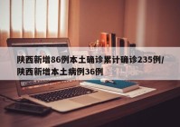 陕西新增86例本土确诊累计确诊235例/陕西新增本土病例36例
